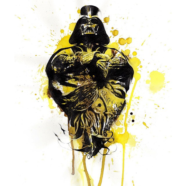 640x640 Awesome Watercolor Darth Vader Tattoo Design Best Tattoo Ideas - Awesome Watercolor