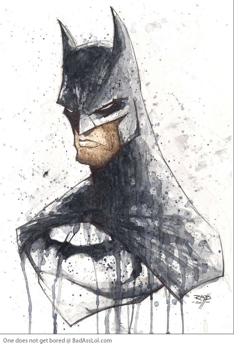 749x1106 Awesome Watercolor Batman Painting - Awesome Watercolor