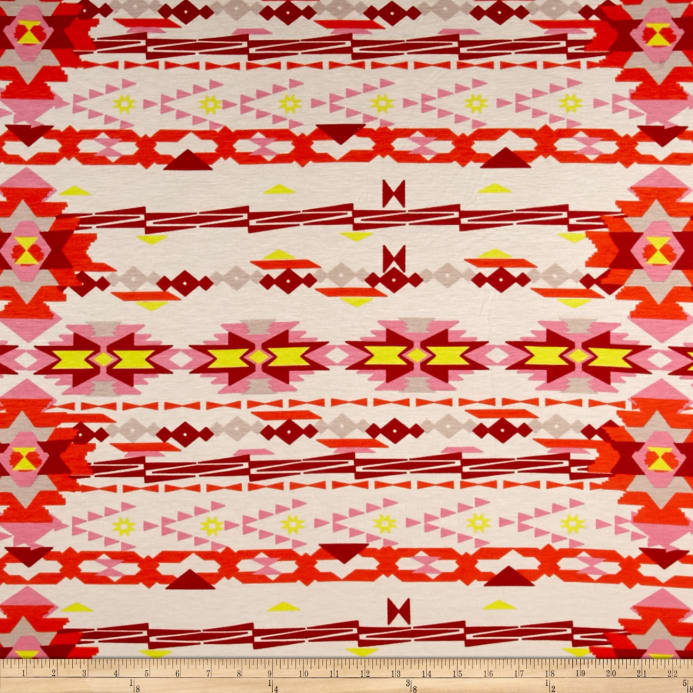 693x693 Watercolor Jersey Knit Aztec Pink - Aztec Watercolor