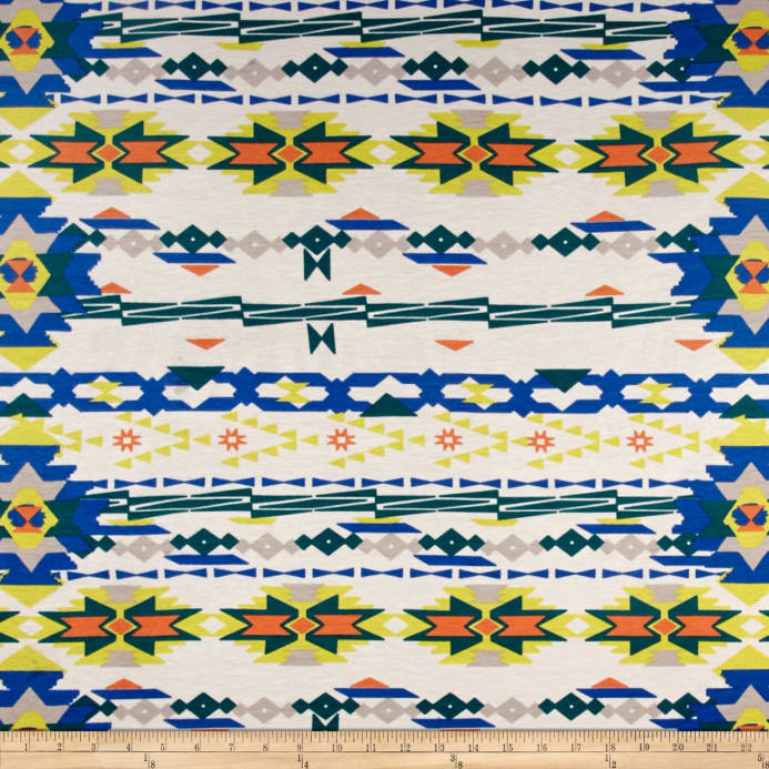 693x693 Watercolor Jersey Knit Aztec Royal - Aztec Watercolor