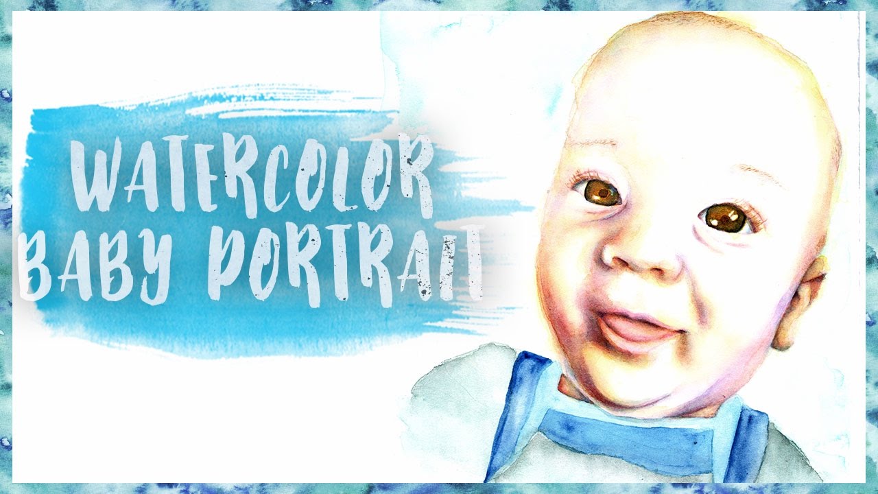 1280x720 Watercolor Baby Boy Portrait Commission Timelapse - Baby Boy Watercolor