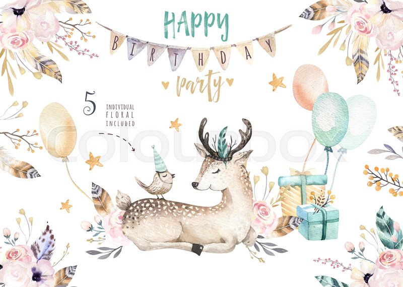 800x570 Cute Baby Deer Nursery Animal Isolated Illustration For Children - Baby Deer Watercolor
