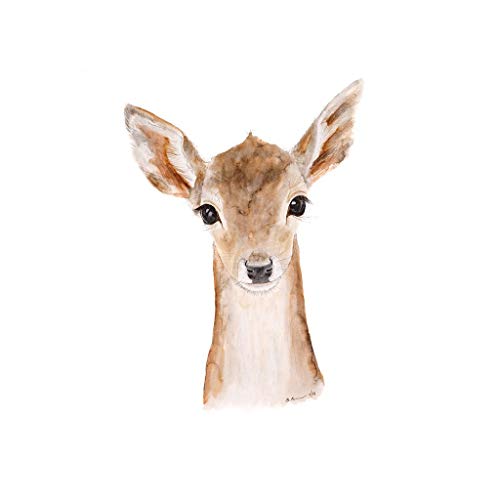 500x500 Baby Deer Watercolor Woodland Nursery Wall Art Print - Baby Deer Watercolor