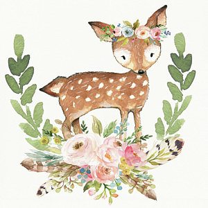 300x300 Baby Deer Art - Baby Deer Watercolor