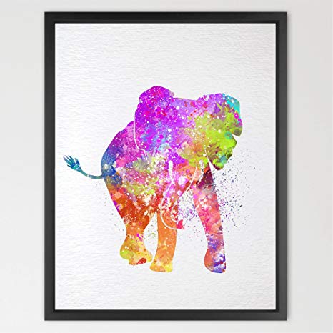 466x466 Dignovel Studios 8x10 Baby Elephant Watercolor Print Nursery D Cor - Baby Elephant Watercolor