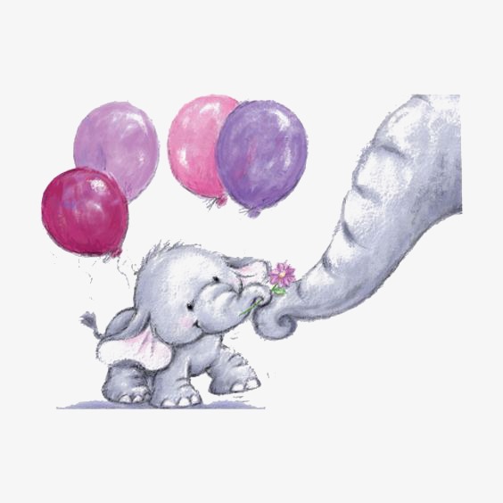 564x564 Hand Painted Baby Elephant, Baby Clipart, Elephant Clipart - Baby Elephant Watercolor