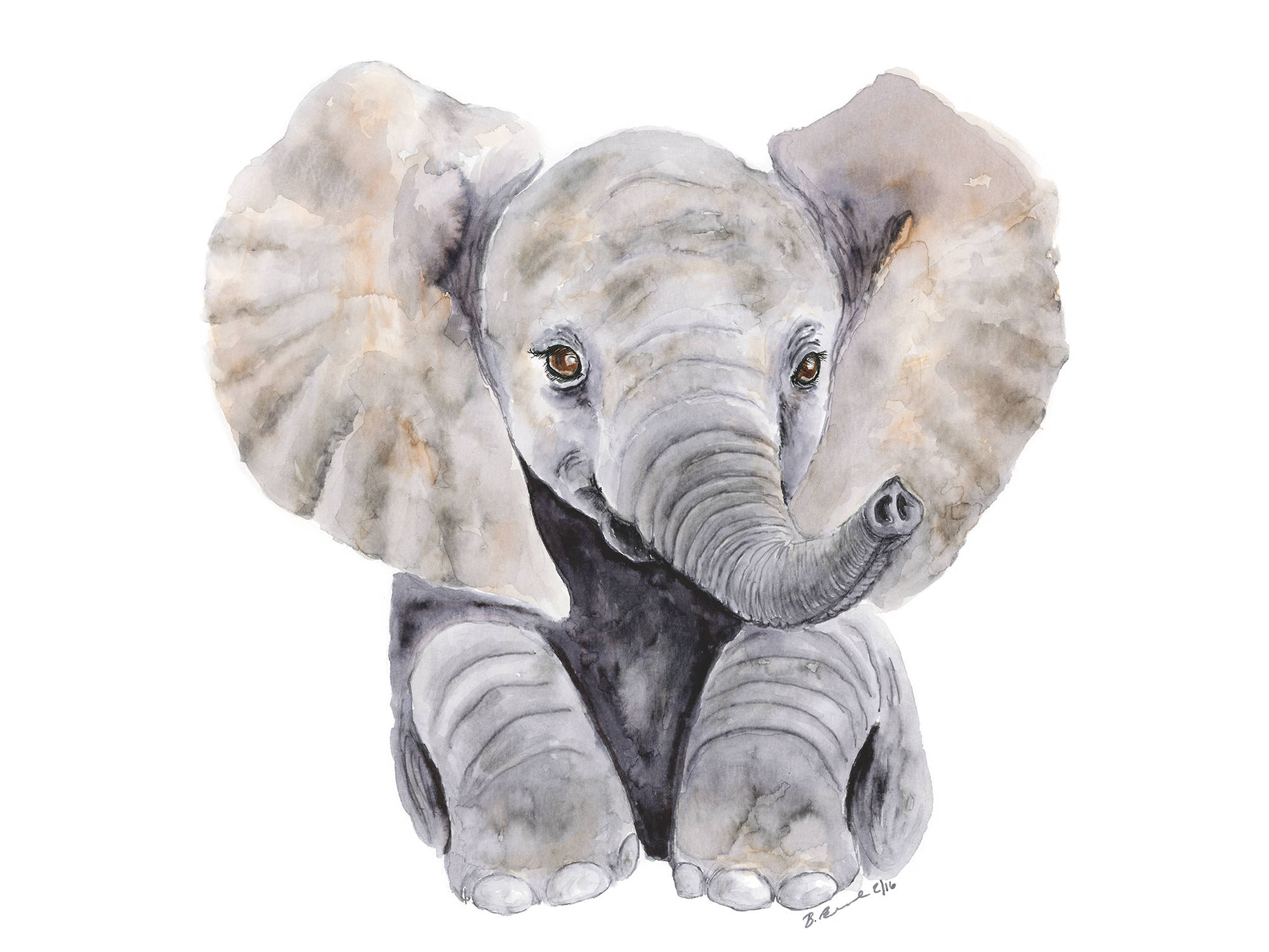 2000x1500 Large Elephant Print Baby Elephant Nursery Watercolor Baby Etsy - Baby Elephant Watercolor