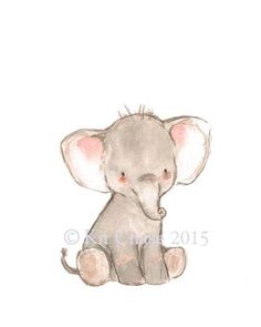 236x295 Pin By Linda Domingo On For The Baby Doodles - Baby Elephant Watercolor