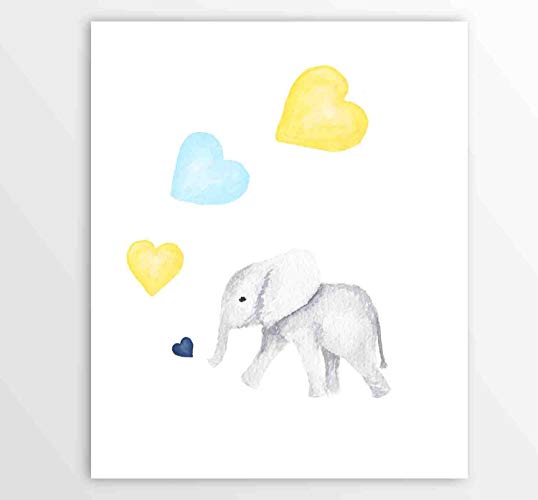 538x500 Nusery Wall Art, Baby Elephant Watercolor Painting - Baby Elephant Watercolor