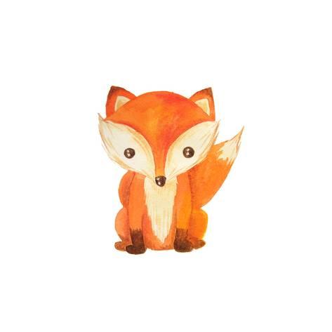 473x473 Cute Cartoon Watercolor Forest Animal. Hand Painted Lovely Baby - Baby Fox Watercolor