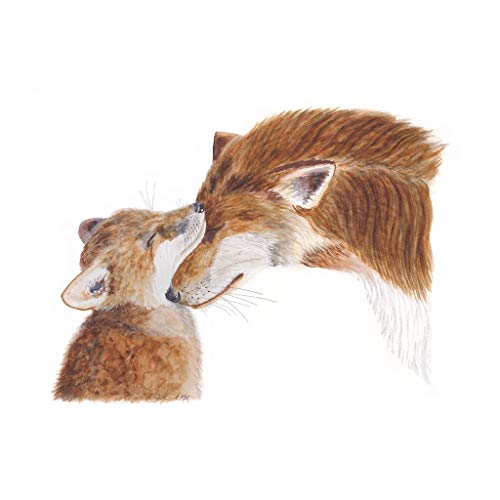 500x500 Hand Painted Mom And Baby Fox Watercolor Nursery Wall - Baby Fox Watercolor