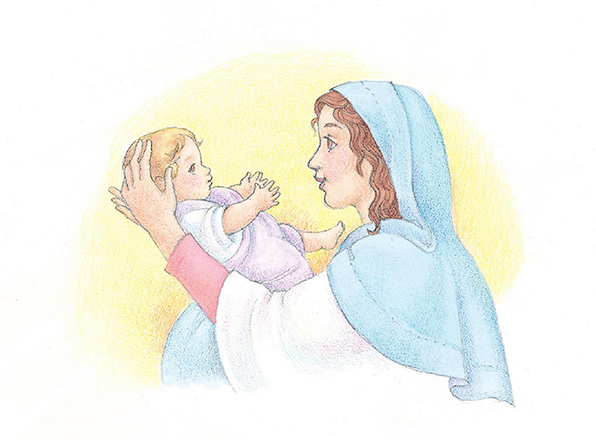 596x447 Mary And Jesus - Baby Jesus Watercolor