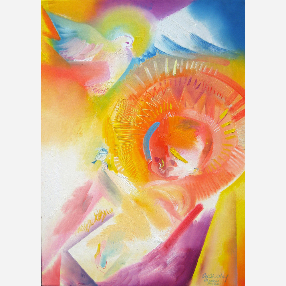 1000x1000 The Holy Baby Jesus. 2011, By Stephen B. Whatley - Baby Jesus Watercolor