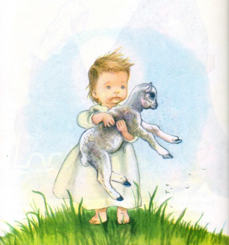 457x487 Bluestocking Redneck Christ And The Little Ones - Baby Jesus Watercolor