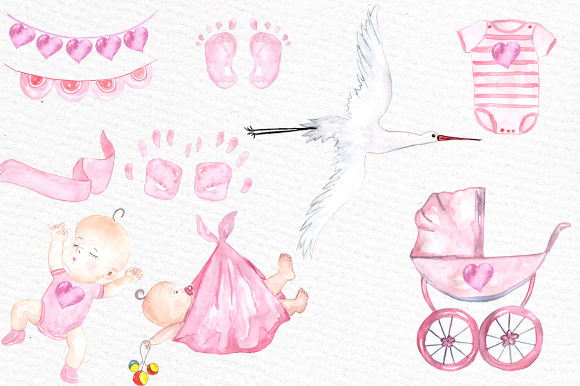1160x772 Watercolor Baby Shower Girl Clipart - Baby Shower Watercolor
