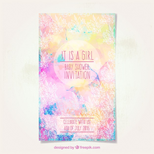 626x626 Watercolor Floral Baby Shower Invitation Stock Images - Baby Shower Watercolor