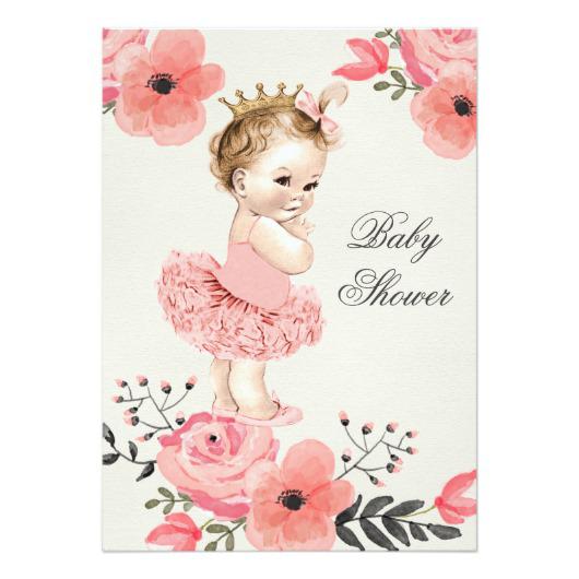 530x530 Watercolor Paint Girl Baby Showers Invitations 4 U - Baby Shower Watercolor