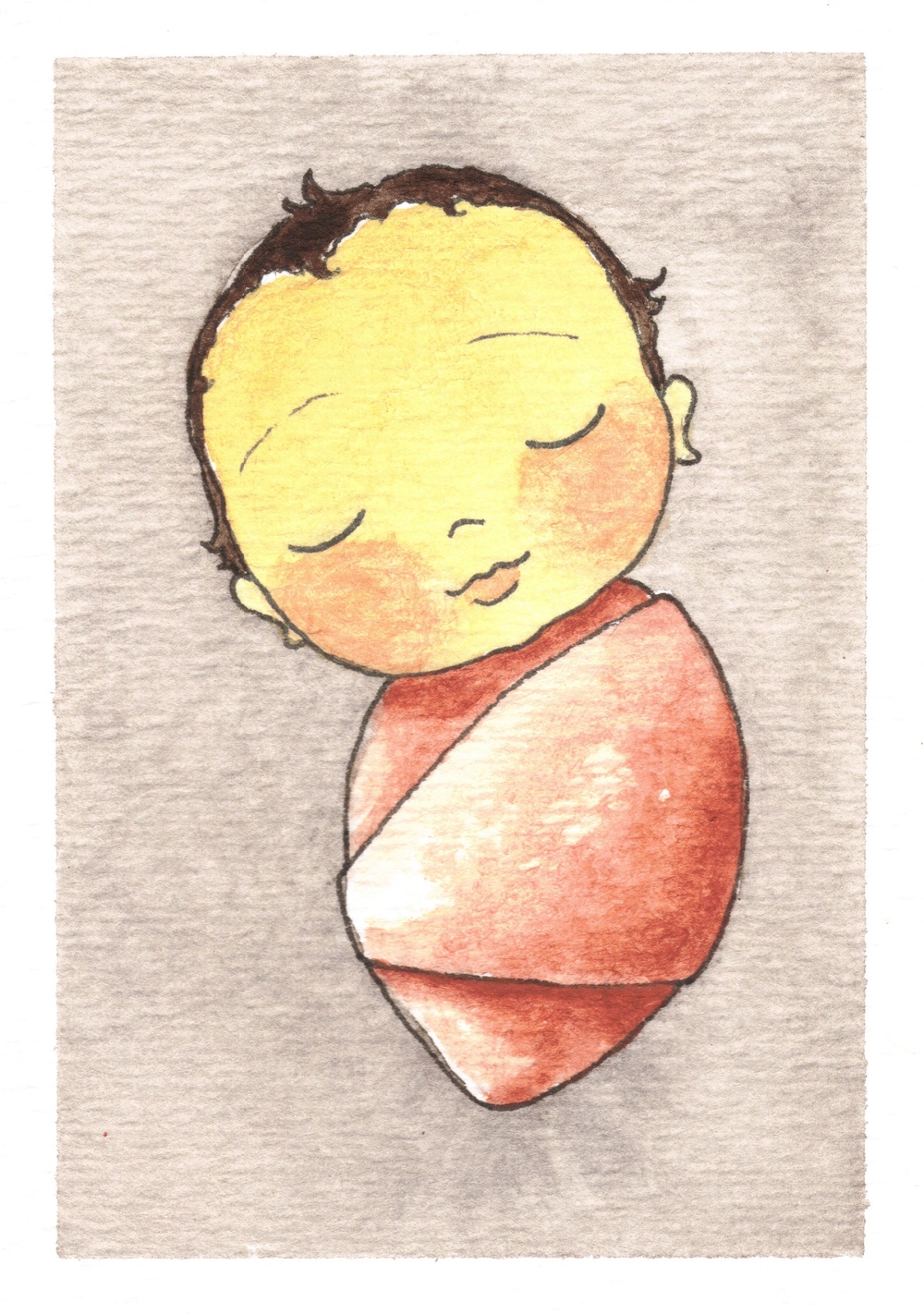 1000x1422 Crescent Roll Baby Girl Slovly - Baby Watercolor