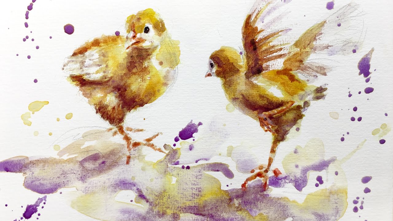 1280x720 Watercolor Painting Tutorial, Baby Chicks 4k - Baby Watercolor