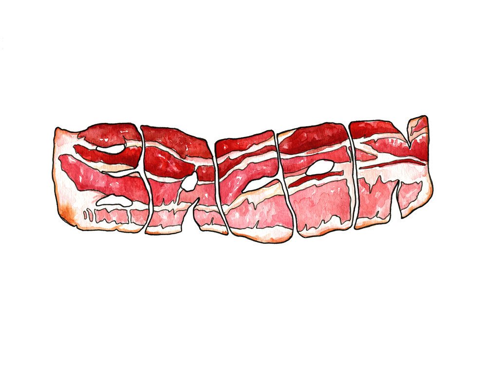 1000x773 Bacon Watercolor I Did A While Back. Pics - Bacon Watercolor