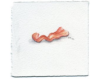 340x270 Small Realistic Sea Shell Watercolor Painting - Bacon Watercolor