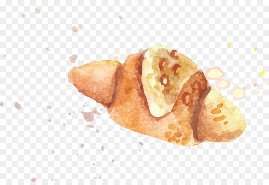 900x620 U5e78u798fbreakfast Croissant Bacon Watercolor Painting - Bacon Watercolor