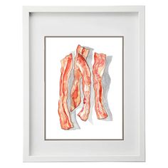 236x236 Bacon Watercolor Print Watercolor, Food Painting And Food - Bacon Watercolor