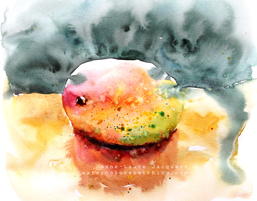 850x664 Video With Explanations! Mango 15 Mn Watercolor Demo. Watercolor - Bad Watercolor