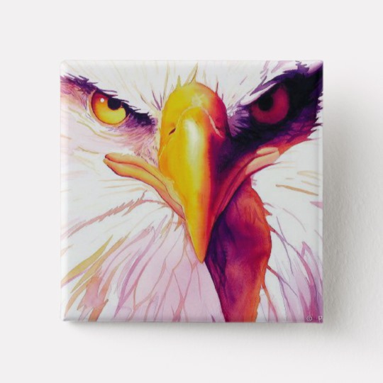 540x540 Everette Bald Eagle Watercolor Button - Bald Eagle Watercolor