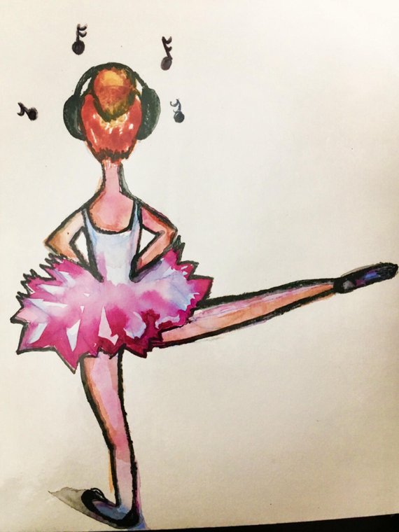570x760 Ballerina Watercolor Painting Ballet Dance Dance Print Etsy - Ballerina Watercolor