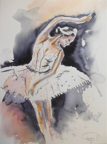 375x507 Ballerina Watercolor Series Painting By Antigoni Tziora Saatchi Art - Ballerina Watercolor