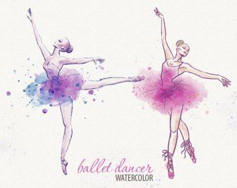 340x270 Ballerina Watercolor Etsy - Ballerina Watercolor