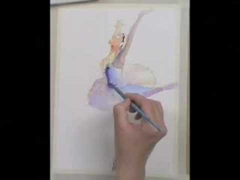 480x360 How To Paint A Ballet Dancer Ballerina Using Watercolors - Ballerina Watercolor