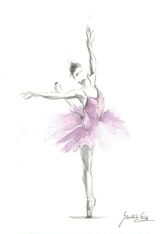570x809 Print Of Ballerina Watercolor, Ballerina Painting, Ballerina - Ballerina Watercolor