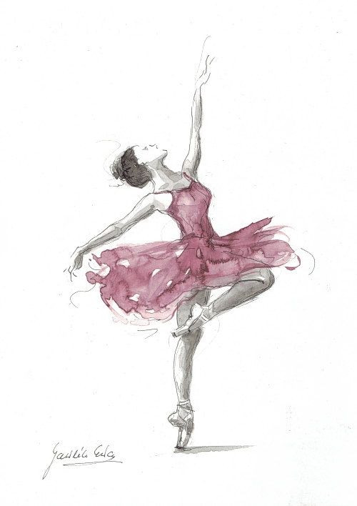 500x708 Wonderfully Fluid Watercolor Ballerina Art - Ballerina Watercolor