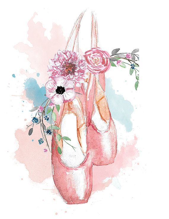 570x738 Ballerina Dancer En Pointe Printable Watercolor By Wingedgraphics - Ballerina Watercolor