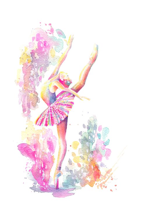 570x713 Ballerina Watercolor 7 Print Series Print Ballet Etsy - Ballerina Watercolor