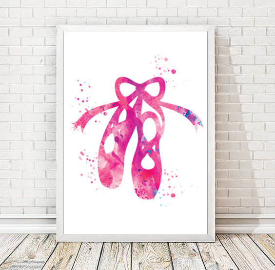 564x554 Dance Print Dancer Watercolor Ballerina Art Ballet Shoes - Ballet Shoes Watercolor
