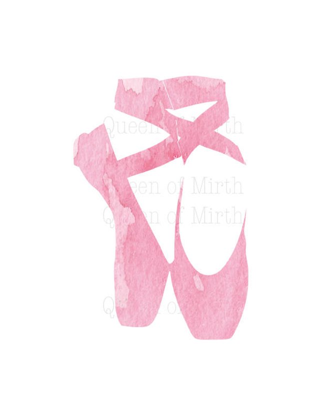 642x831 Watercolor Ballet Shoes Png Clip Art Pink Dance Dancer Etsy - Ballet Shoes Watercolor