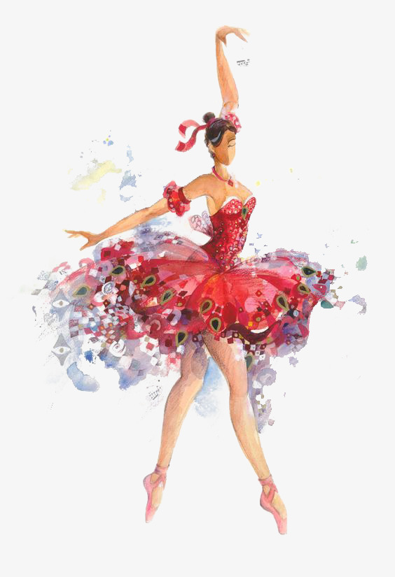 564x825 Dancing Girls, Dance, Ballet, Watercolor Png Image And Clipart For - Ballet Watercolor