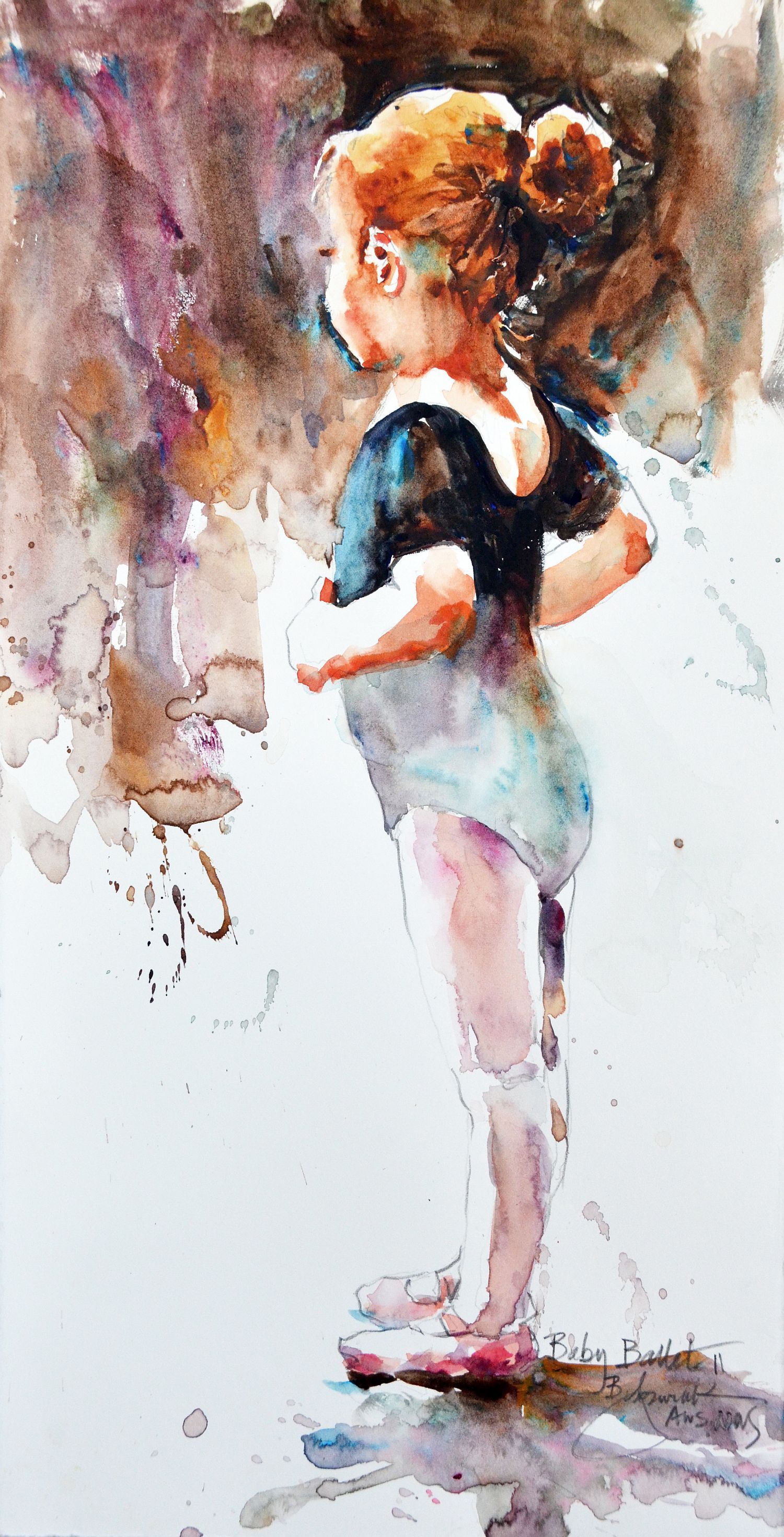 1500x2940 Baby Ballet (My Granddaughter) Watercolor On Hotpress Paper. Bev - Ballet Watercolor