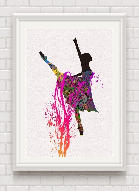 466x640 The Ballet Girl Watercolor Hd Art Print Home Decor Wall Art Canvas - Ballet Watercolor