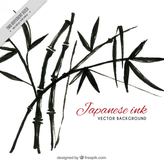 626x626 Black Watercolor Bamboo Vector Free Download - Bamboo Watercolor