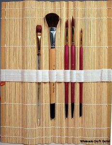 232x300 5 Pc Watercolor Paint Brush Set W Bamboo Roll Up Case Ebay - Bamboo Watercolor Brushes