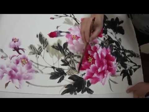 480x360 Traditional Chinese Watercolor Painting Flower Painting With - Bamboo Watercolor Brushes
