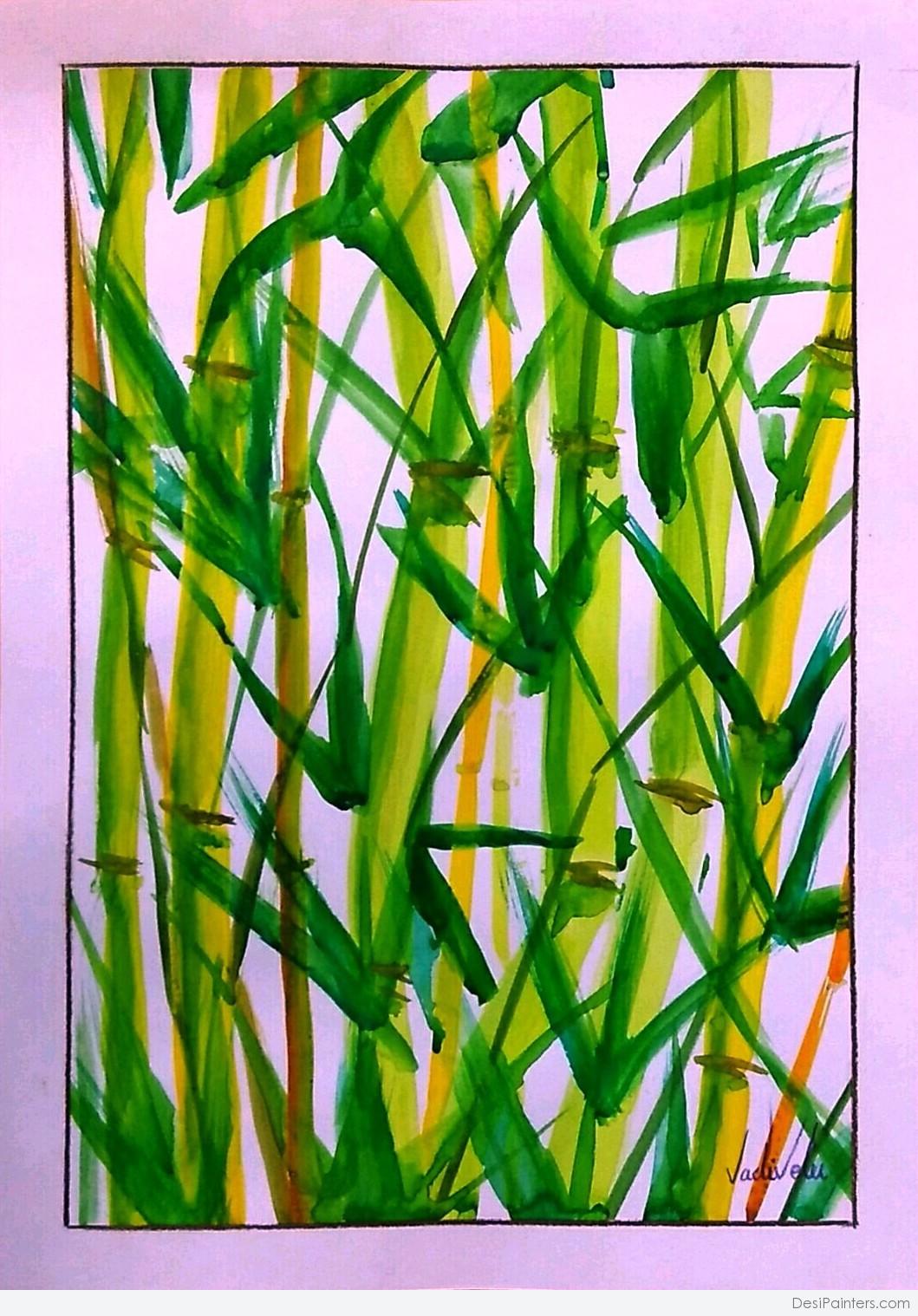 1059x1518 Watercolor Painting Of Bamboo Tree - Bamboo Watercolor Painting