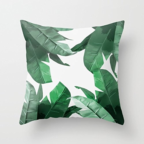 500x500 Banana Leaf Watercolor Pattern Oblong Cushion Covers 20 X 30 Inch - Banana Leaf Watercolor