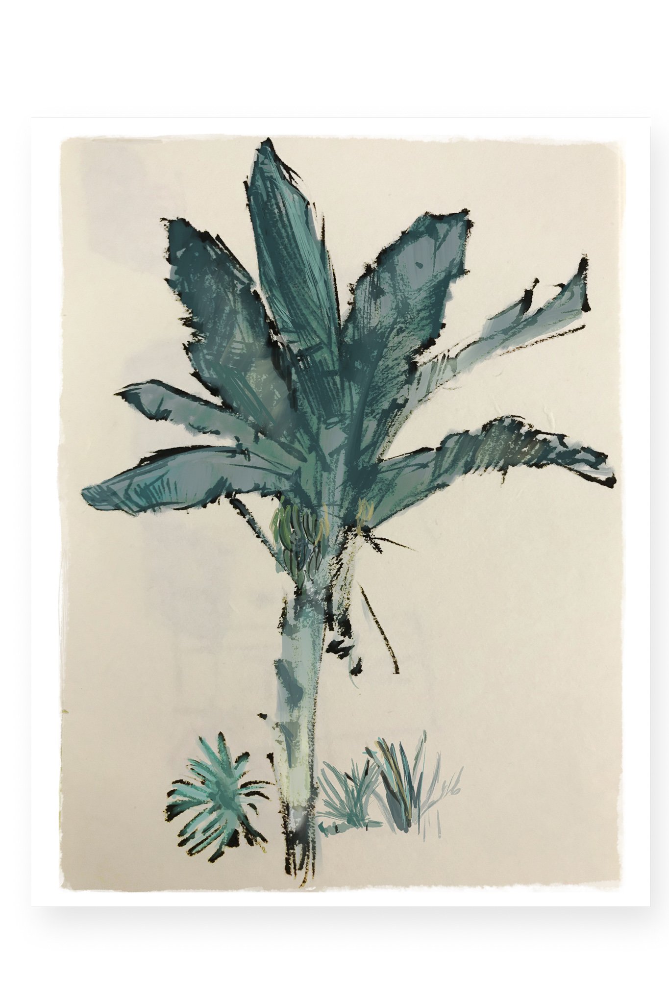 1365x2048 Banana Tree Print Shop Tiki Girl - Banana Tree Watercolor