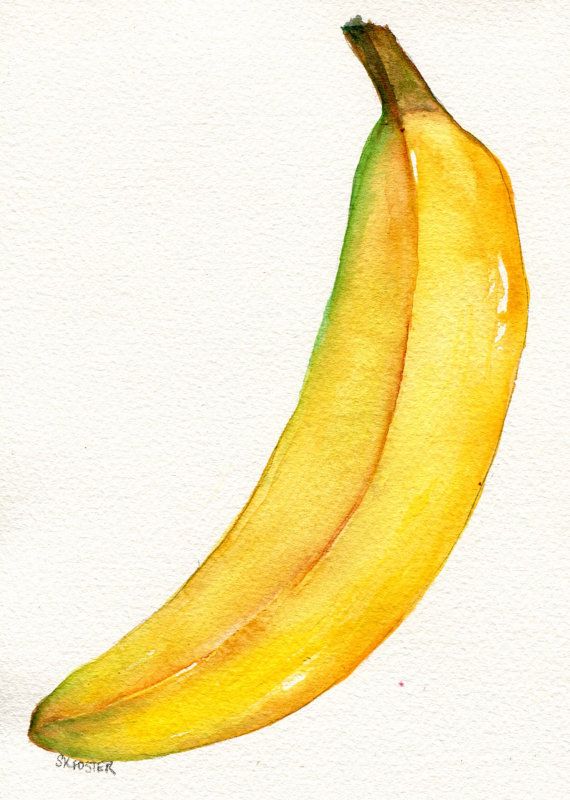 570x800 Yellow Banana Watercolor Painting Original 5 X 7 Banana - Banana Watercolor