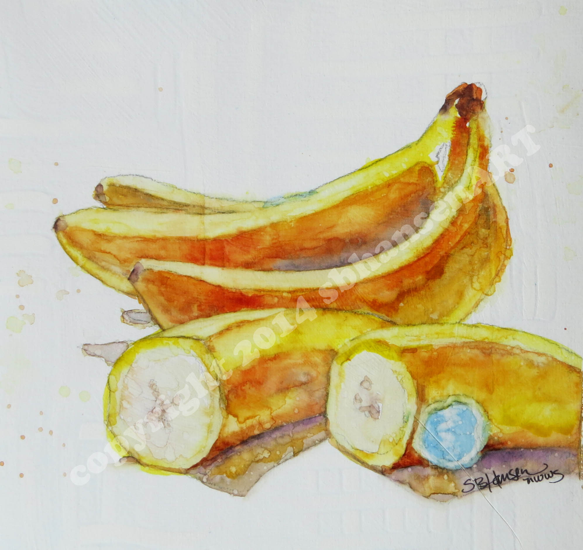 1993x1878 Banana Watercolor Paintings Sbhansen Art - Banana Watercolor